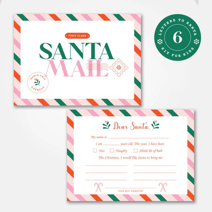 Spaghetti & Meatballs - Wholesale Christmas Card - Santa Mail: Letters to Santa- Kit for Kids