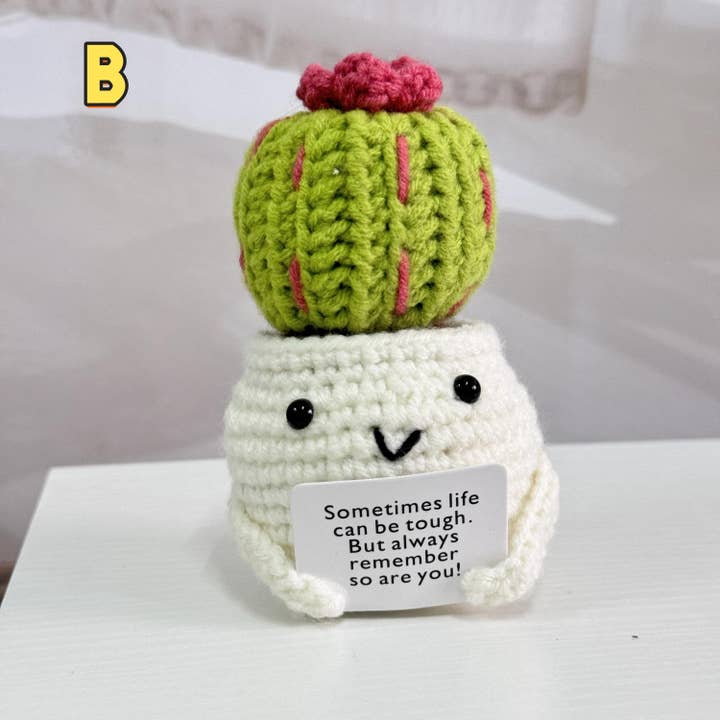 Anh2 LTD - Wholesale Decorative Tabletop Object - Crochet Succulent Cactus Plant, Life Would Succ Without You1