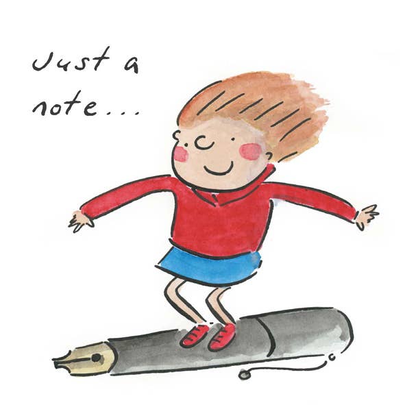 Just a note 10cm mini card for wholesale by Inky Blue Ltd t/a Holy Mackerel