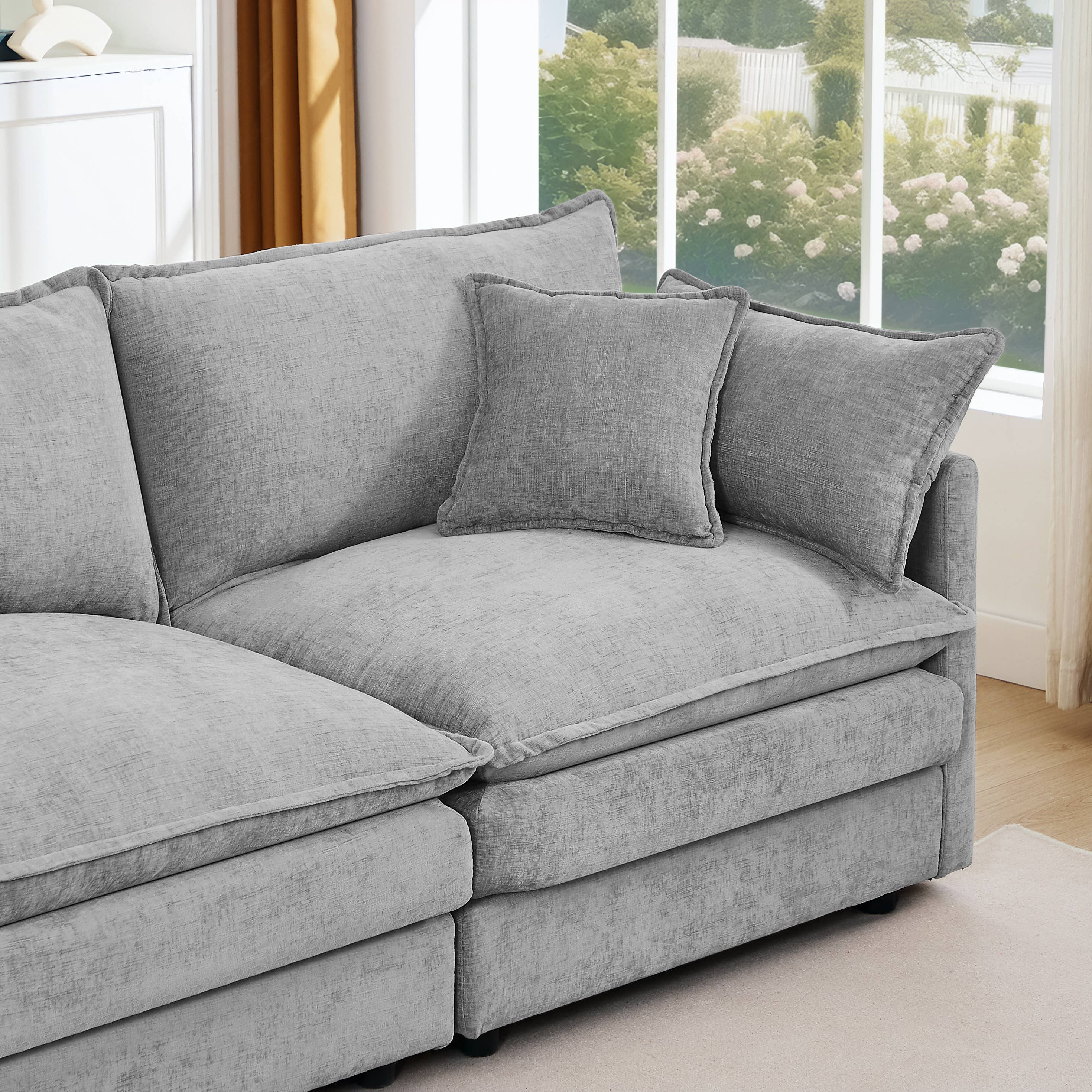 39F Inc. - Wholesale Sofa - Lunara 130" U-Shaped Sectional Sofa w 2 Ottomans,7 Colors23