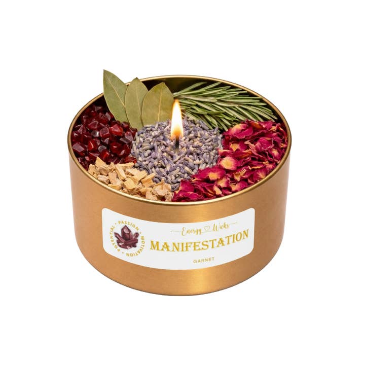 MANIFESTATION CRYSTAL CANDLE for wholesale by Energy Wicks