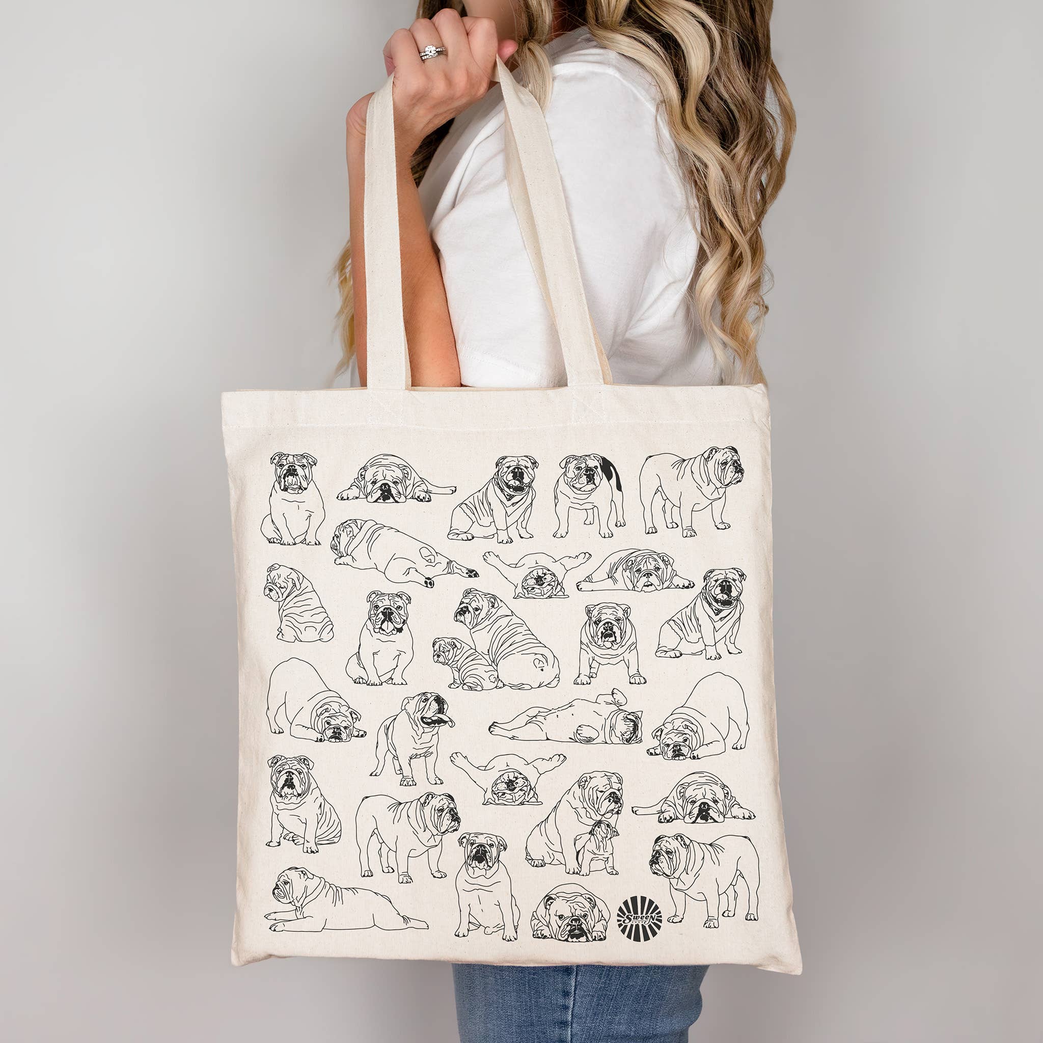 Sween Shop - Wholesale Tote Bag - Unisex - Bulldog Canvas Tote Bag Pet Dog Lover, Dog Dad, Dog Mom Gift2