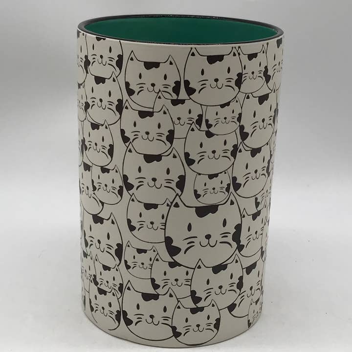 Blue Sky Clayworks - Wholesale Canister - CAT FACE REPEAT B 7.5‘’ CANISTER PET0