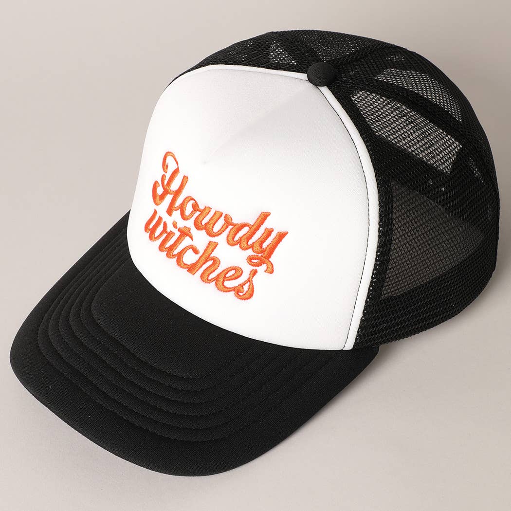 Fashion City - Wholesale Trucker Hat - Women's - Howdy Witches Embroidered Mesh Back Trucker Hat 7