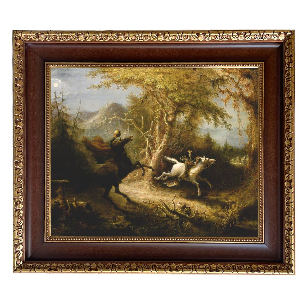 Madison Bay Co. - Historical Home Decor Reproductions - Wholesale Schilderen/Tekenen - Schilderijafdruk van de Ruiter zonder Hoofd die Ichabod Crane Achtervolgt83