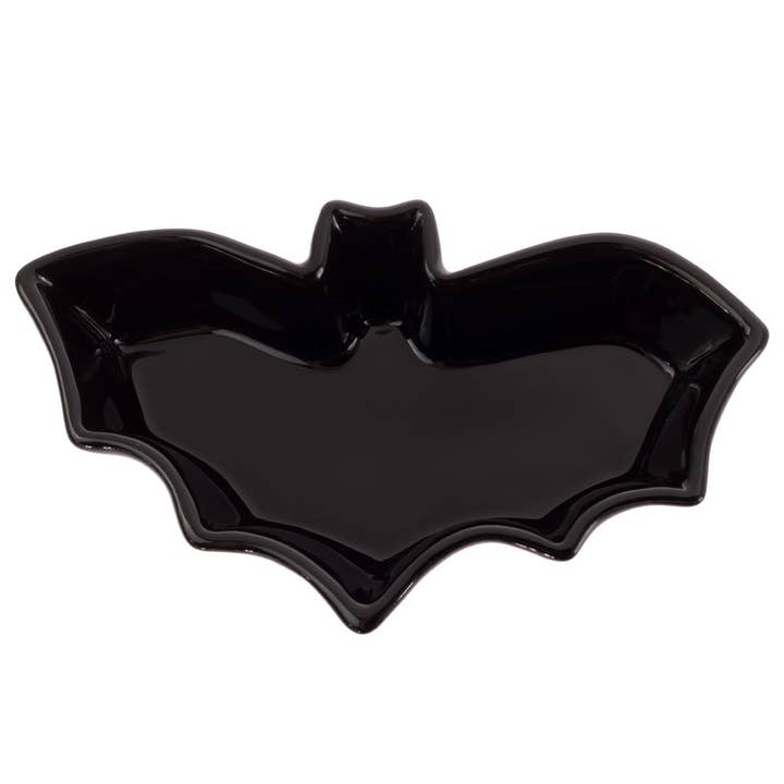 7.5" Long Halloween Bat Shaped Ceramic Bowl Halloween Décor for wholesale by Boston International