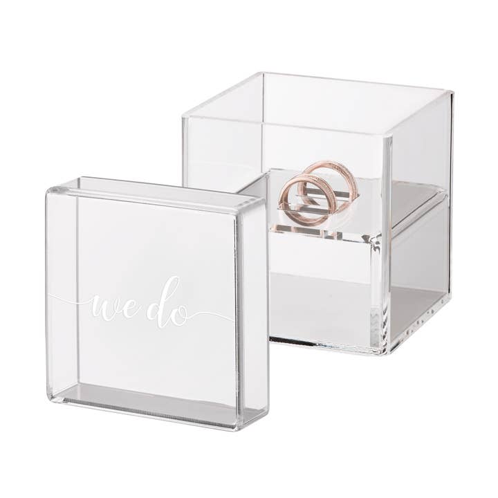 Lillian Rose - Wholesale Decorative Tabletop Object - Lillian Rose Clear Acrylic Ring Box Ring Pillow Alternative