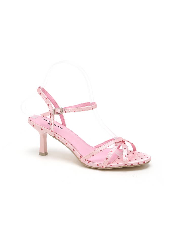 Stephan Paris - Wholesale Low Heels - Women's - Polka dot satin sandals P-14721