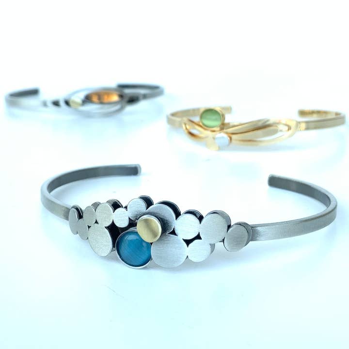 Christophe Poly / Crono Design - Vente Bracelet manchette - BRACELETS (L) - Bracelet Manchette Fin Taille 1&2 Tous Deux Ajustables3