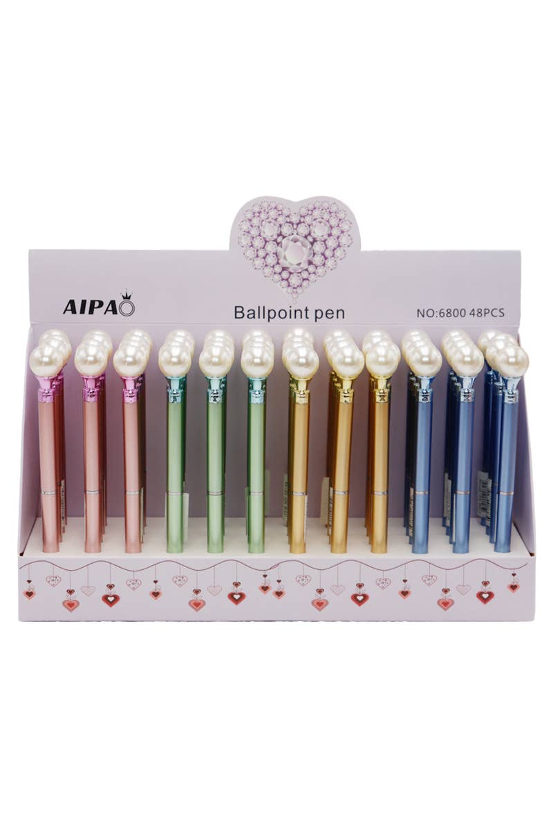 Cap Zone – wholesale Pen – Pearl Topper Metallic Gloss Ballpoint Pen - 48 pcs1
