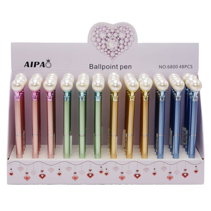 Cap Zone – wholesale Pen – Pearl Topper Metallic Gloss Ballpoint Pen - 48 pcs1
