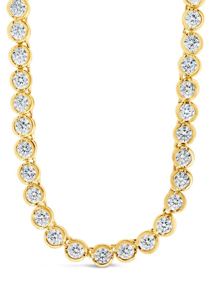 Helene Bezel CZ Tennis Necklace for wholesale by Sterling Forever