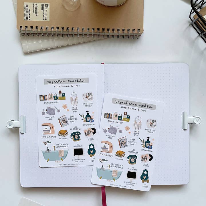 Stay Home & Try Sticker Sheet for wholesale by togetherwithkx