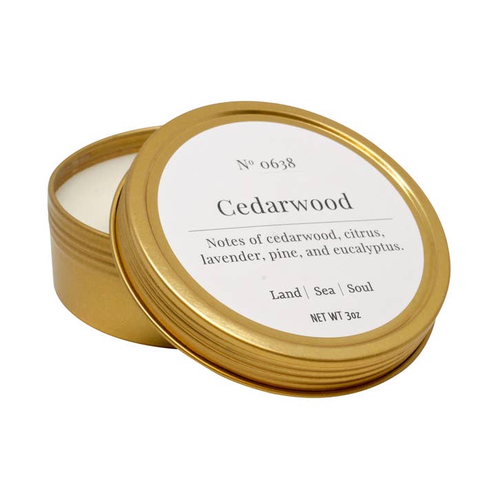 Cedarwood Travel Candle for wholesale by Land Sea Soul