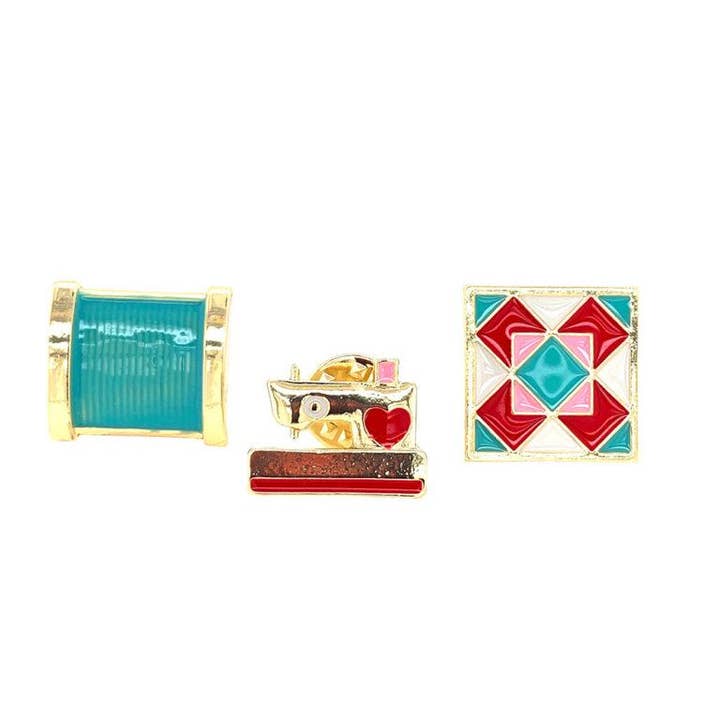 Thread, Sewing Machine, Quilt Pins 3pc set for wholesale by Jewelry Made by Me