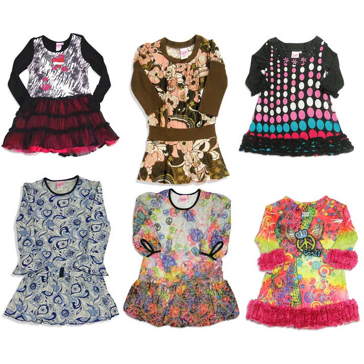 Lipstik Girl's Toddler - Size 16 Long Sleeve Dress - 6 Diffe for wholesale by Eastern Off Price