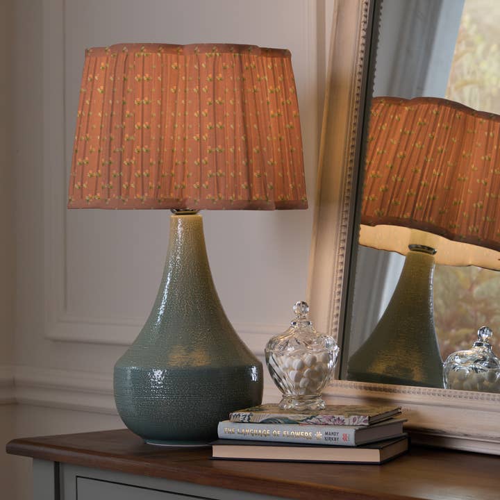 Raja Pleated Scalloped Lamp Shade Terracotta for wholesale on Faire