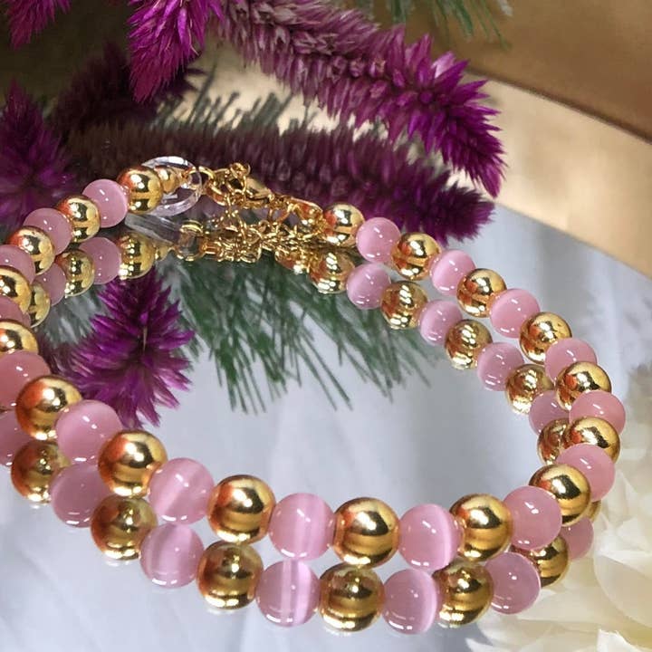 Kimbara Butik - Wholesale Beaded Bracelet - Bracelet Pink Cat Eye5
