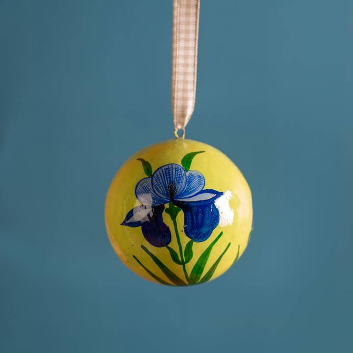 Ian Snow Ltd - Wholesale Christmas decoration - Lime & Blue Orchid Bauble