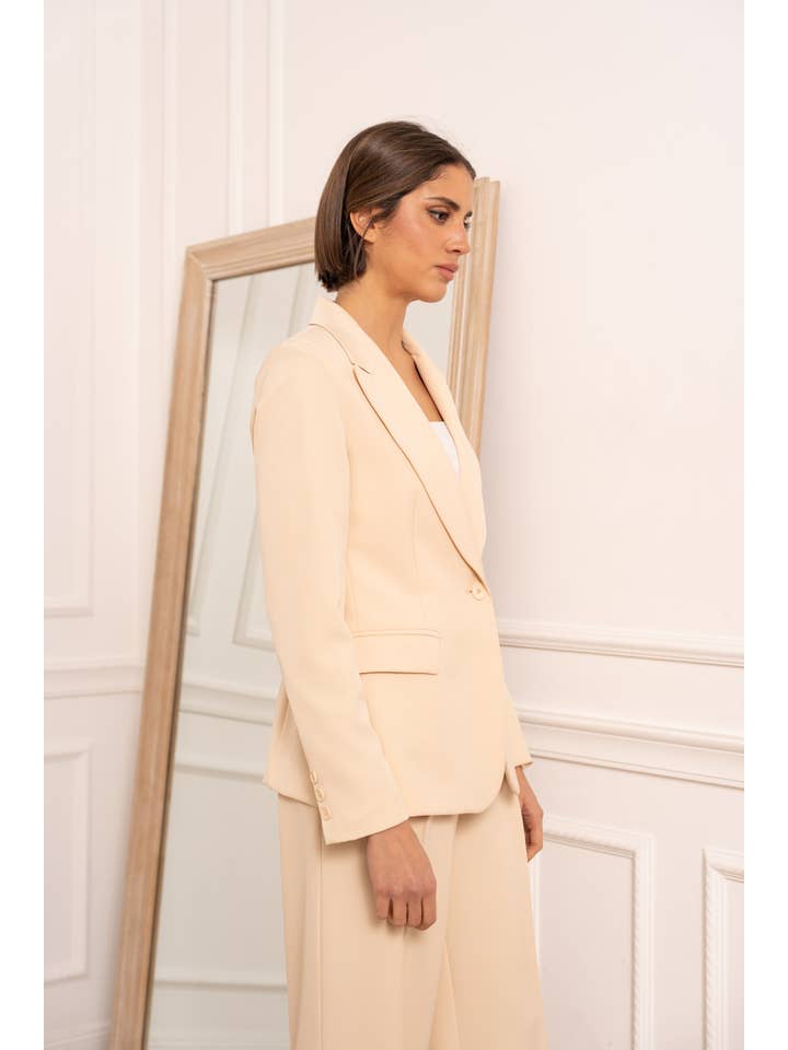 Attentif Paris - Vendita all'ingrosso Giacca elegante - Donna - Giacca aderente con bottone singolo, semplice - Collezione Timeless87