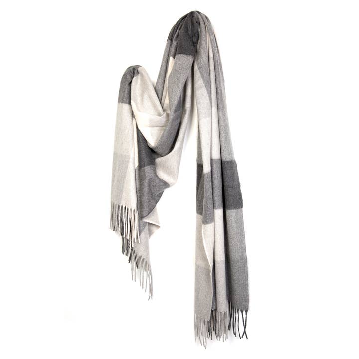 Callan Grey Reiver Check Stole for wholesale by Kinalba