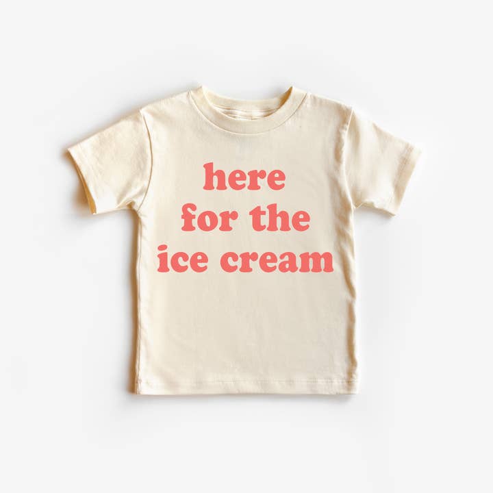 Benny & Ray Apparel - Wholesale Screen Printed T-Shirt - Kids - Here for the Ice Cream! Toddler and Youth Summer Shirt
