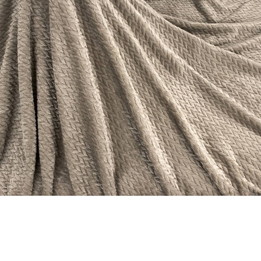 Pavilia – Manta para sofá por atacado – Cobertor de fleece texturizado com estampa de folhas90