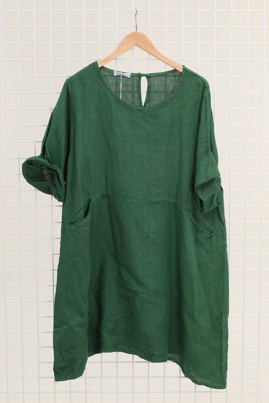 la maison des fibres naturelles – Engroshandel Kjole - Dame – Kort hørkjole med rund hals i 100 % hør 671951