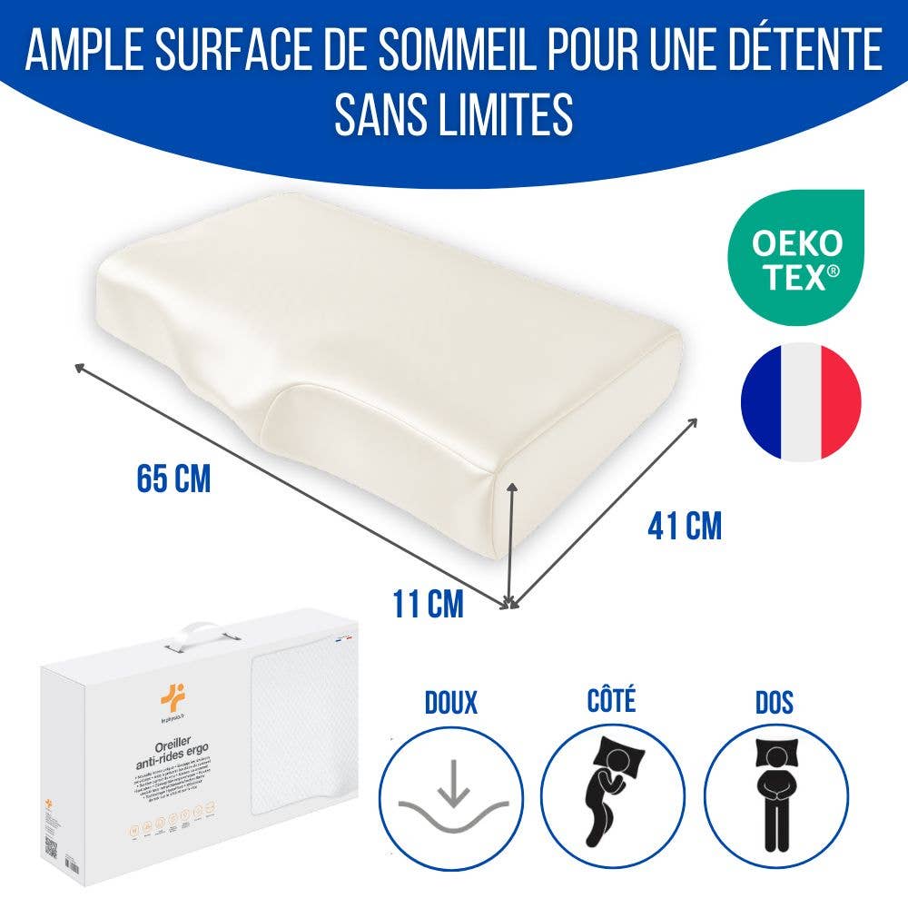 Inphysio - Wholesale Bedding Pillowcase/Sham - Taie d'oreiller Anti-Rides ERGO en soie  | SOIE 22 MM7