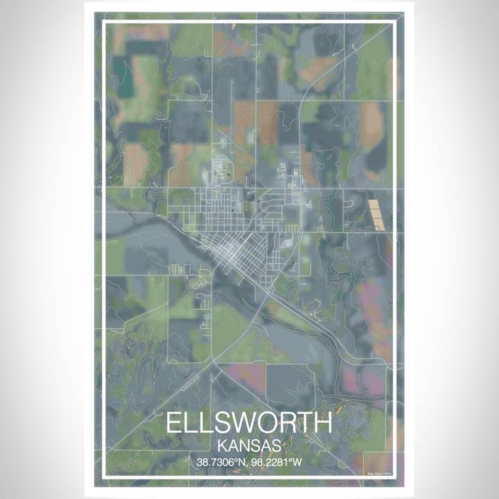 JACE.design – wholesale Art print – Ellsworth KS Map Print Afternoon2