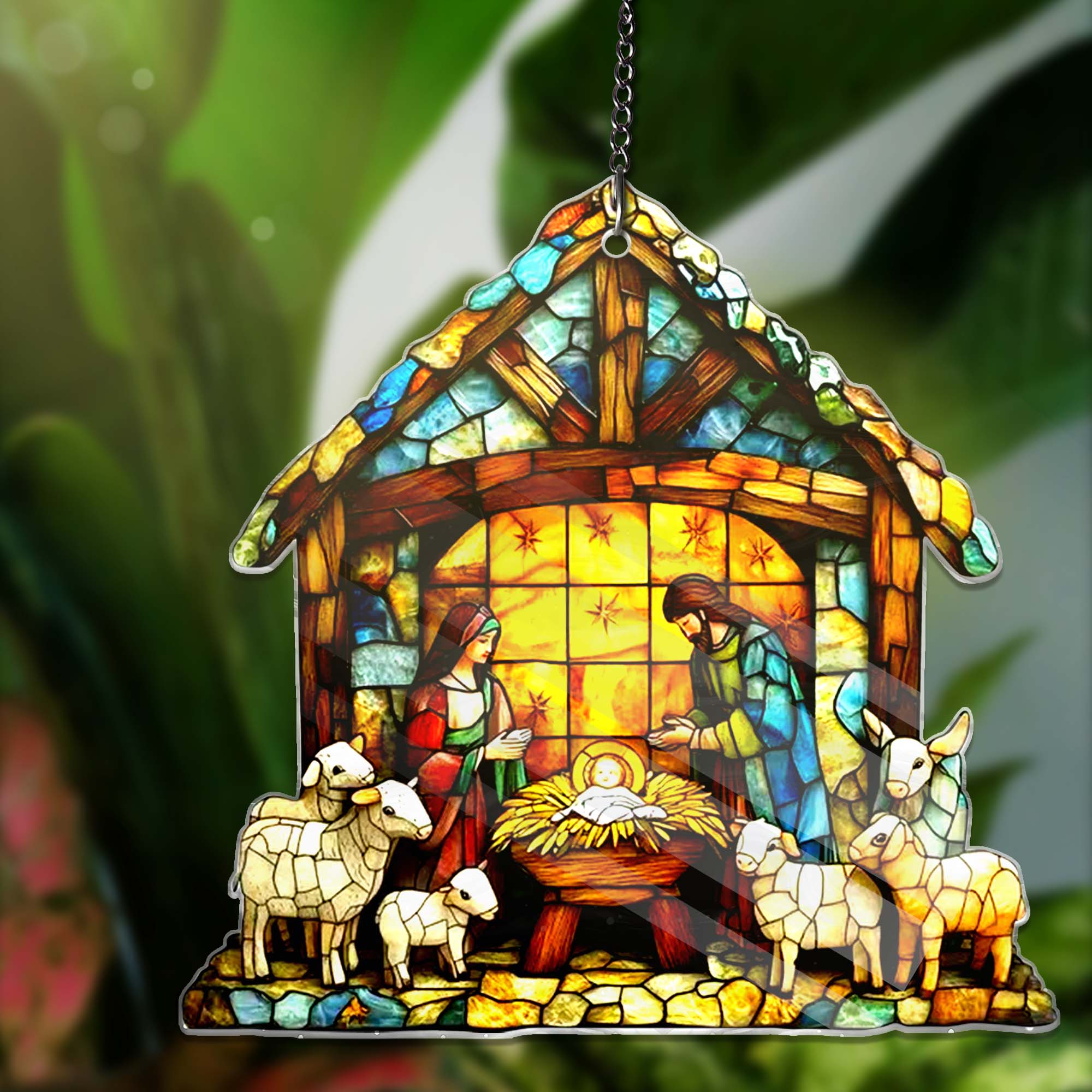 Merchemy - Wholesale Wall Decor - Kids & Baby - Nativity Catholic Ornament Nativity ACRYLIC Window Hanging2