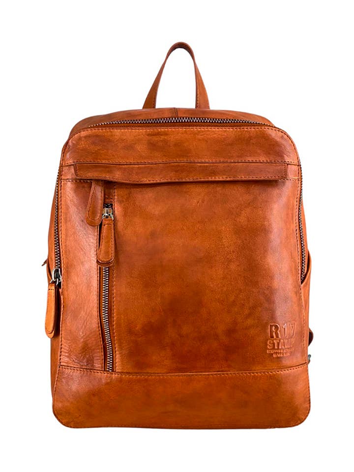 Mochila STAMP ST276, hombre, piel lavada, color cuero para venta al por mayor de Stamp