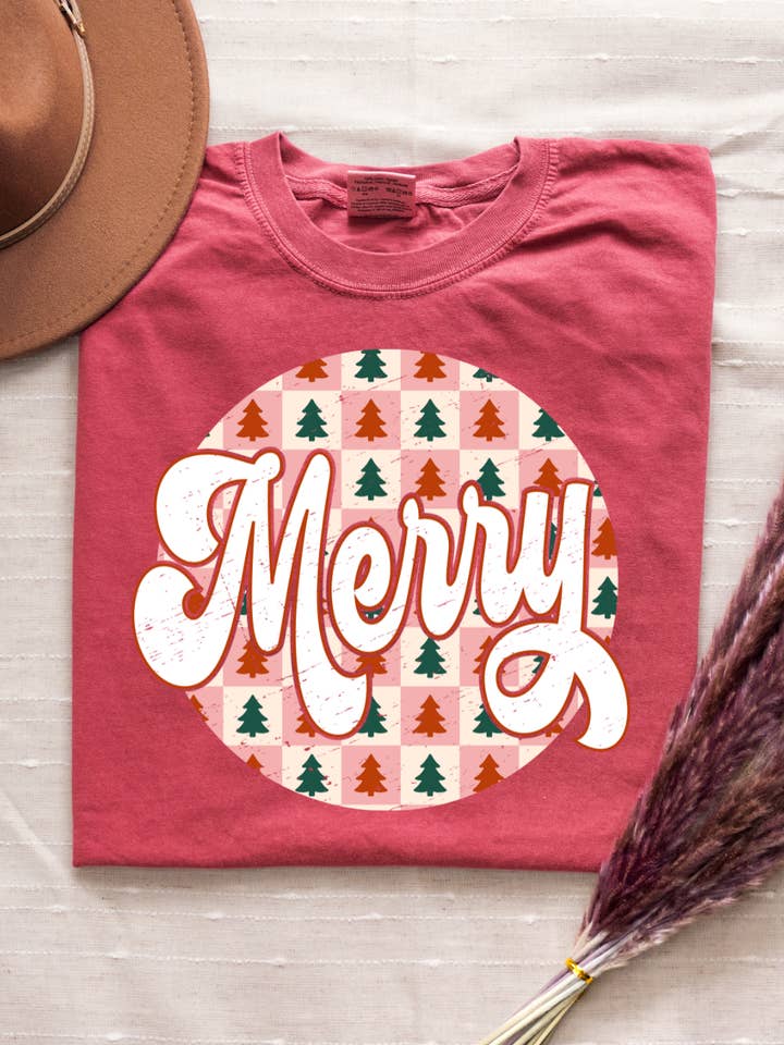 Merry Checkered Tree - Shirt for wholesale by The Cozy Peach Co