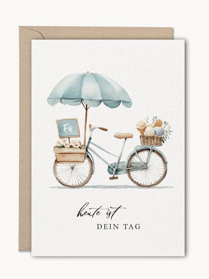 Greeting card "today is a good day" Ice Cream, with envelope for wholesale by NORDEULE