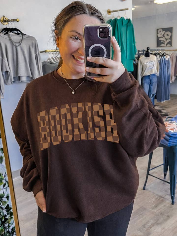 Bookish Checkered Tee + Sweatshirt for wholesale by Shop Hal Wholesale