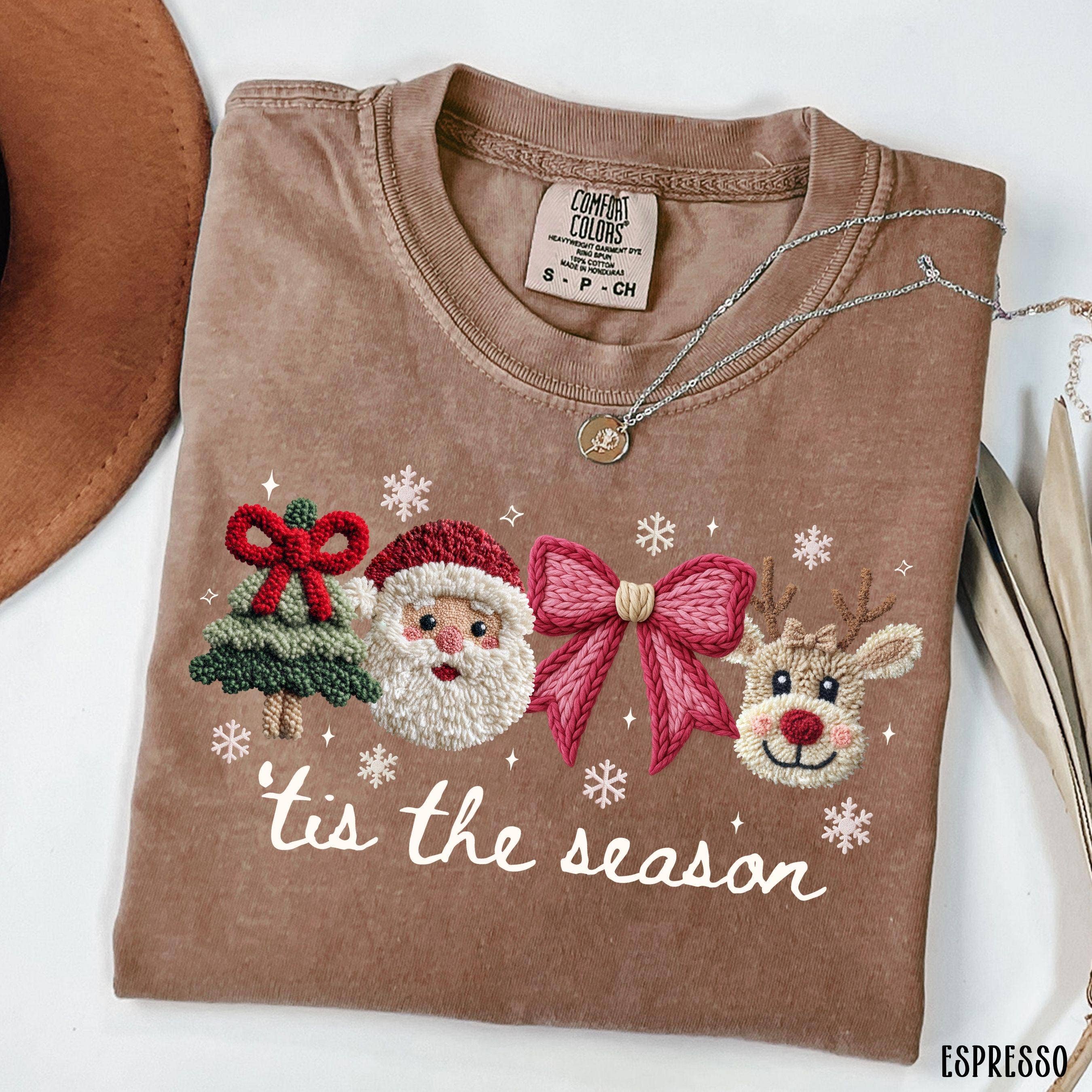 Glaime - Wholesale T-Shirt (Graphic) - Women's - Tis the Season Christmas Comfort Colors Tee, Xmas Sweater3