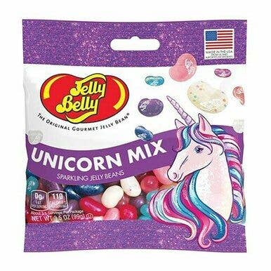 Grandpa Joe's Candy Shop - Wholesale Gummy - Jelly Belly Unicorn Mix Jelly Beans Candy Peg Bags, 12ct
