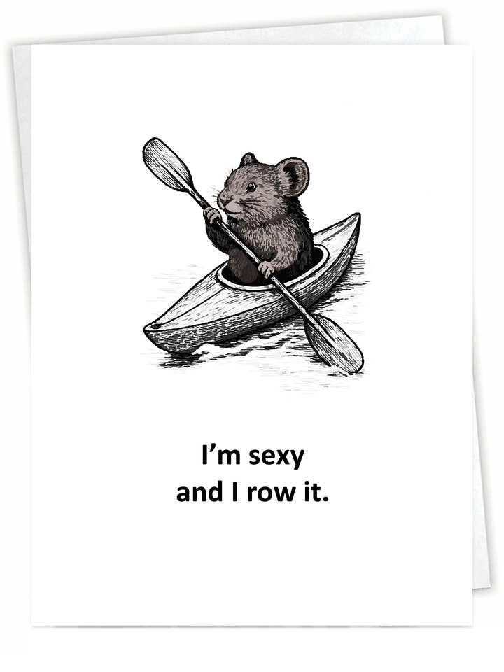 Funny Outdoor Card - Kayak Marmot - Blank Inside for wholesale by Blue Spark Card Co