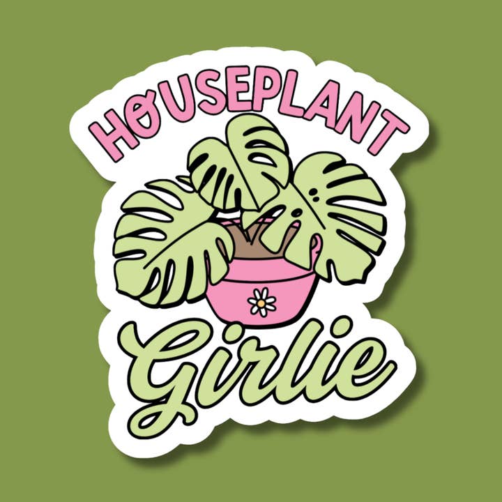 Hauspflanzen-Mädchen-Aufkleber, Pflanzenladen-Aufkleber, Pflanzenliebhaber für den Großhandel von The Vinyl Rose