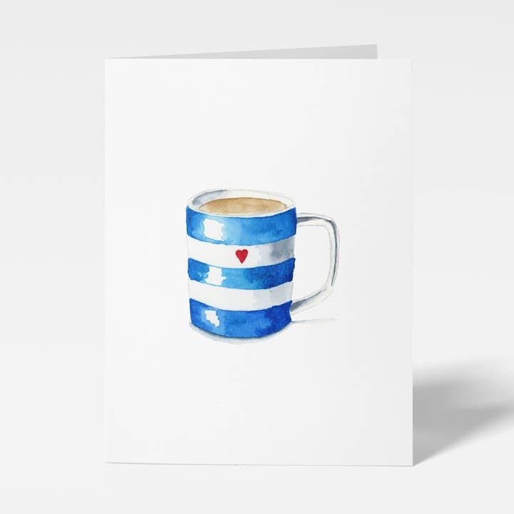 Finding Silver Pennies - Wholesale Everyday Greeting Card - Striped Mug with Heart Mini Note Card | Valentines Enclosure0