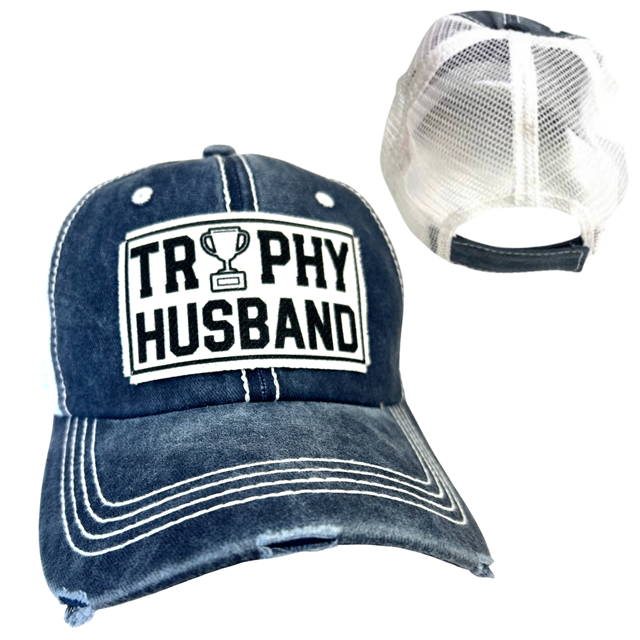dkhandmade - Wholesale Trucker Hat - Men's - TROPHY HUSBAND | UNISEX HAT | DISTRESSED2