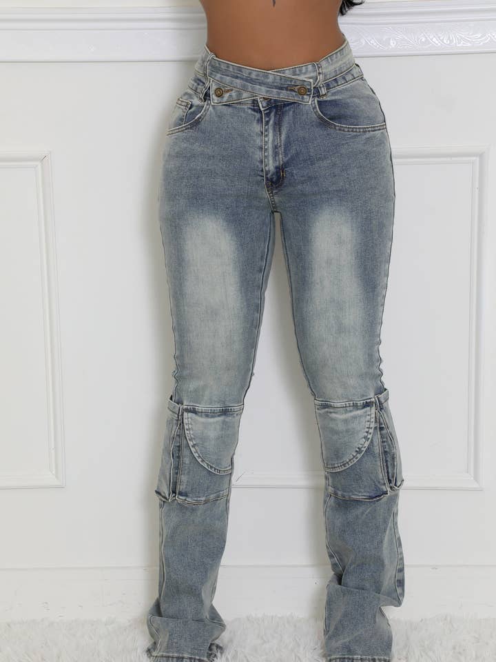 5besties inc - Wholesale Jeans - Women's - DOUBLE WAIST DENIM JEANS