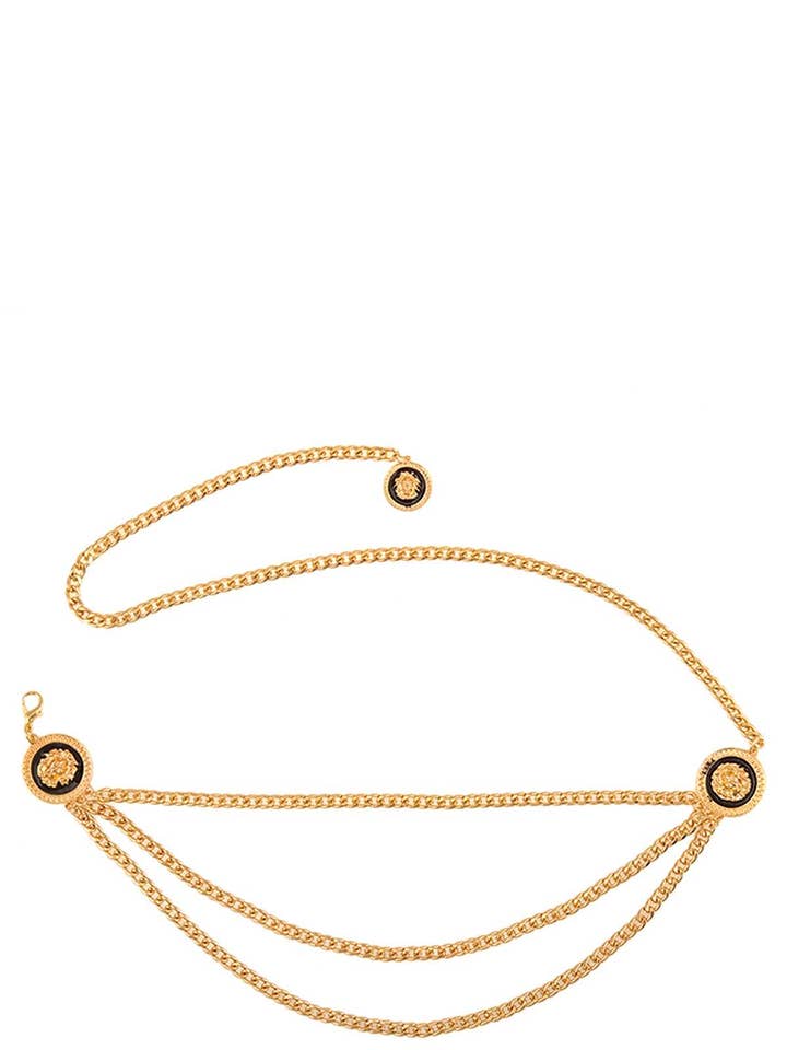 LION ACCENT THREE LAYERED CHAIN BELT JT30050 for wholesale by anbfashion