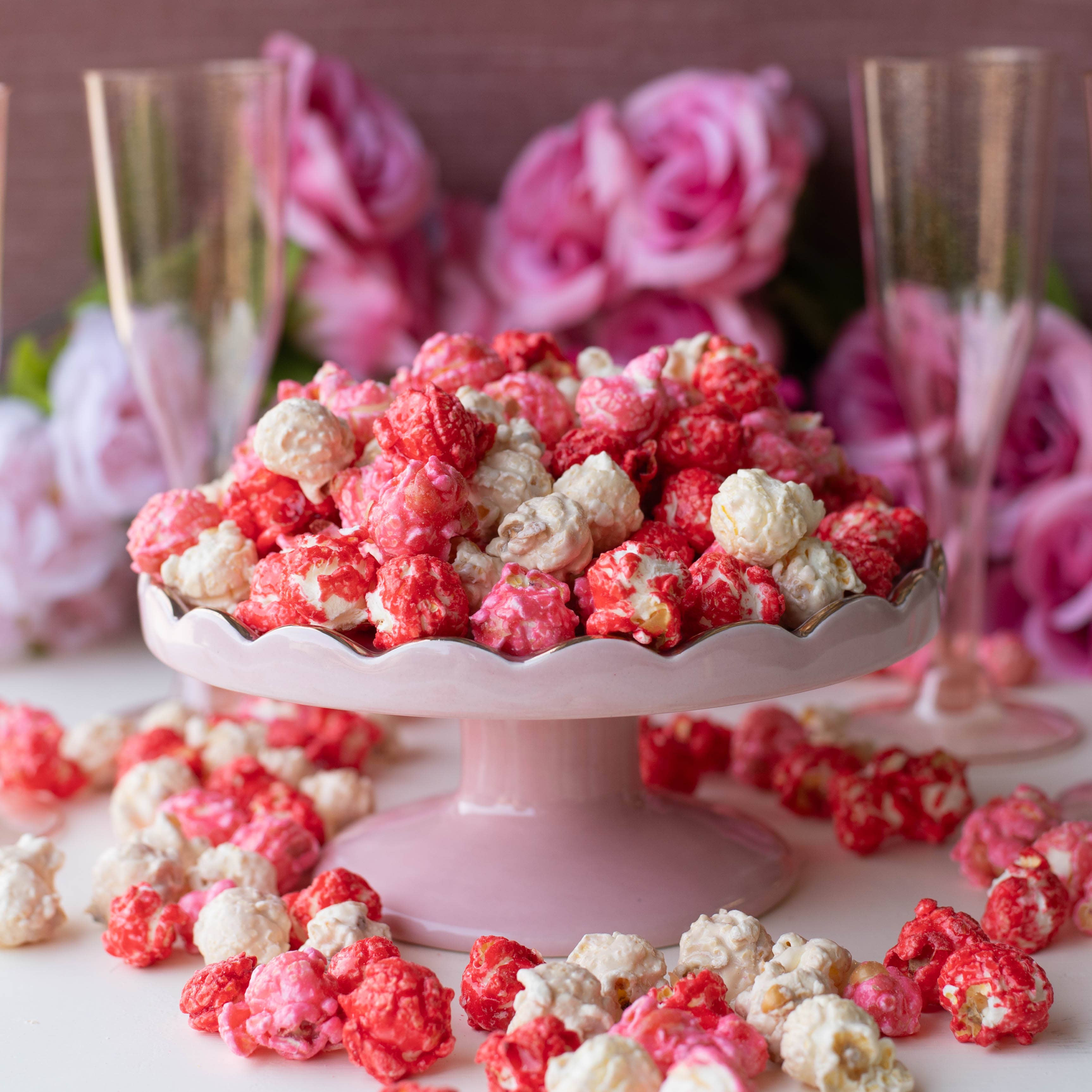 Deanan Gourmet Popcorn - Wholesale Popcorn - Hearts Vanilla Popcorn  - 100 Count - 3 Cup Clear Bags11