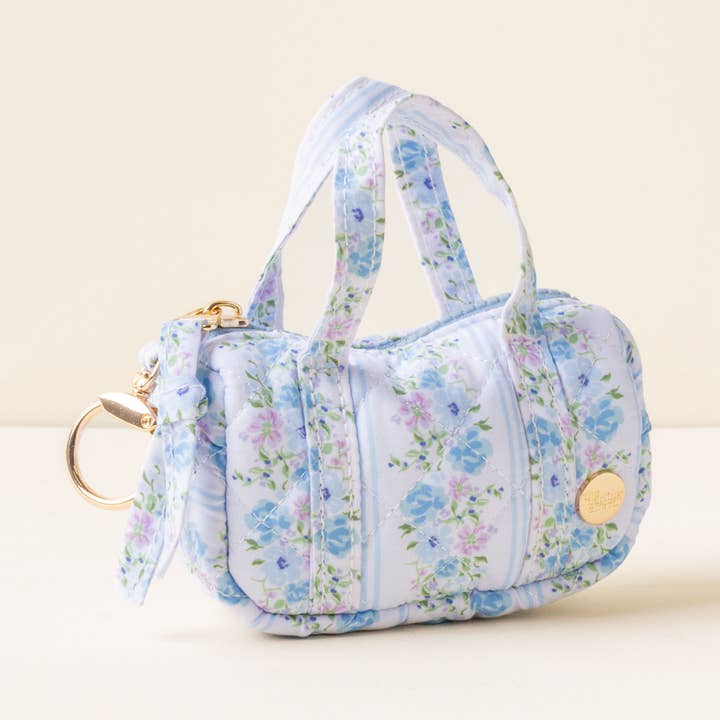 Itty Bitty Duffle Bag Charm-Petal Parade Blue for wholesale by The Darling Effect