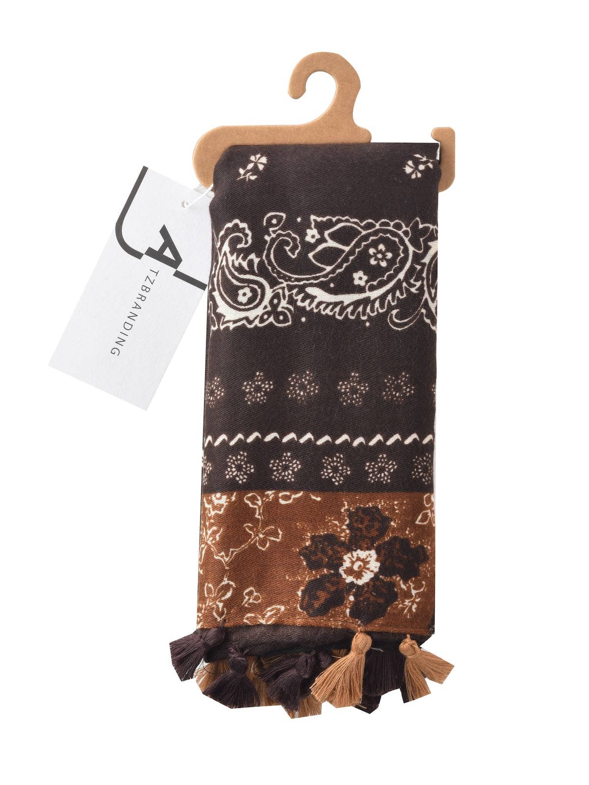 Funkyrel® Atzbranding Limited - Wholesale Scarf - Women's - Scarvii - Paisley Pattern Fringed Scarf5