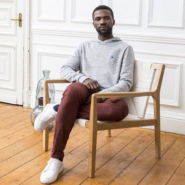 Cyril Brode Coeur Sweatshirt - Grey Unbrushed Fleece pour la vente par La Gentle Factory