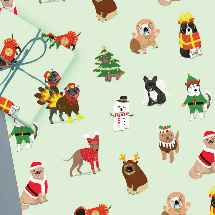 Sábana encimera para disfraz de perrito navideño para venta al por mayor de Jo Clark Design