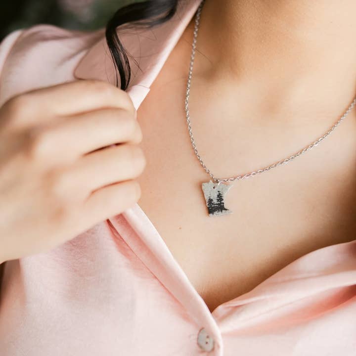 Minnesota Necklace | Handmade MN 18 Inch Pendant Necklace for wholesale by Aqua Essence Co