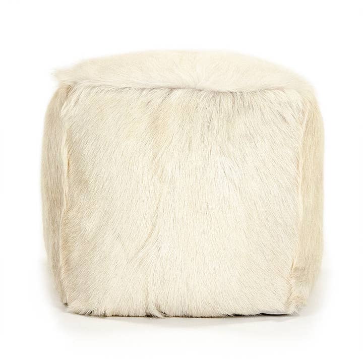 Zentique Inc. - Wholesale Pouf - Tibetan Ivory Goat Fur Pouf